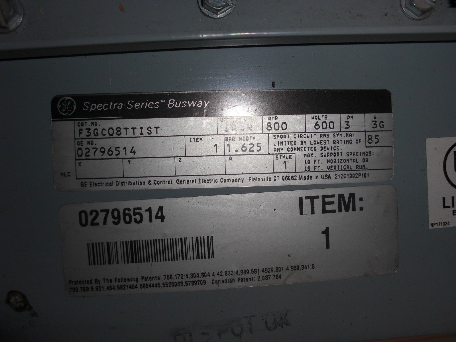 GENERAL ELECTRIC F3GC08TTIST NSNP