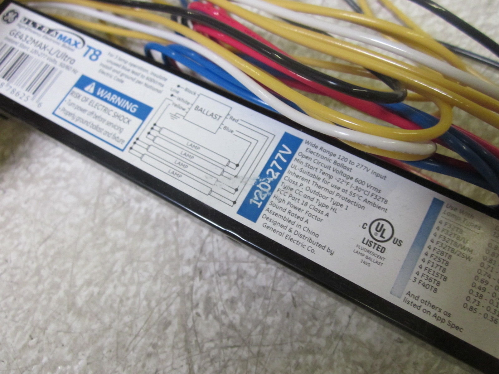 GENERAL ELECTRIC GE432MAX-L/ULTRA BALLAST NSNP