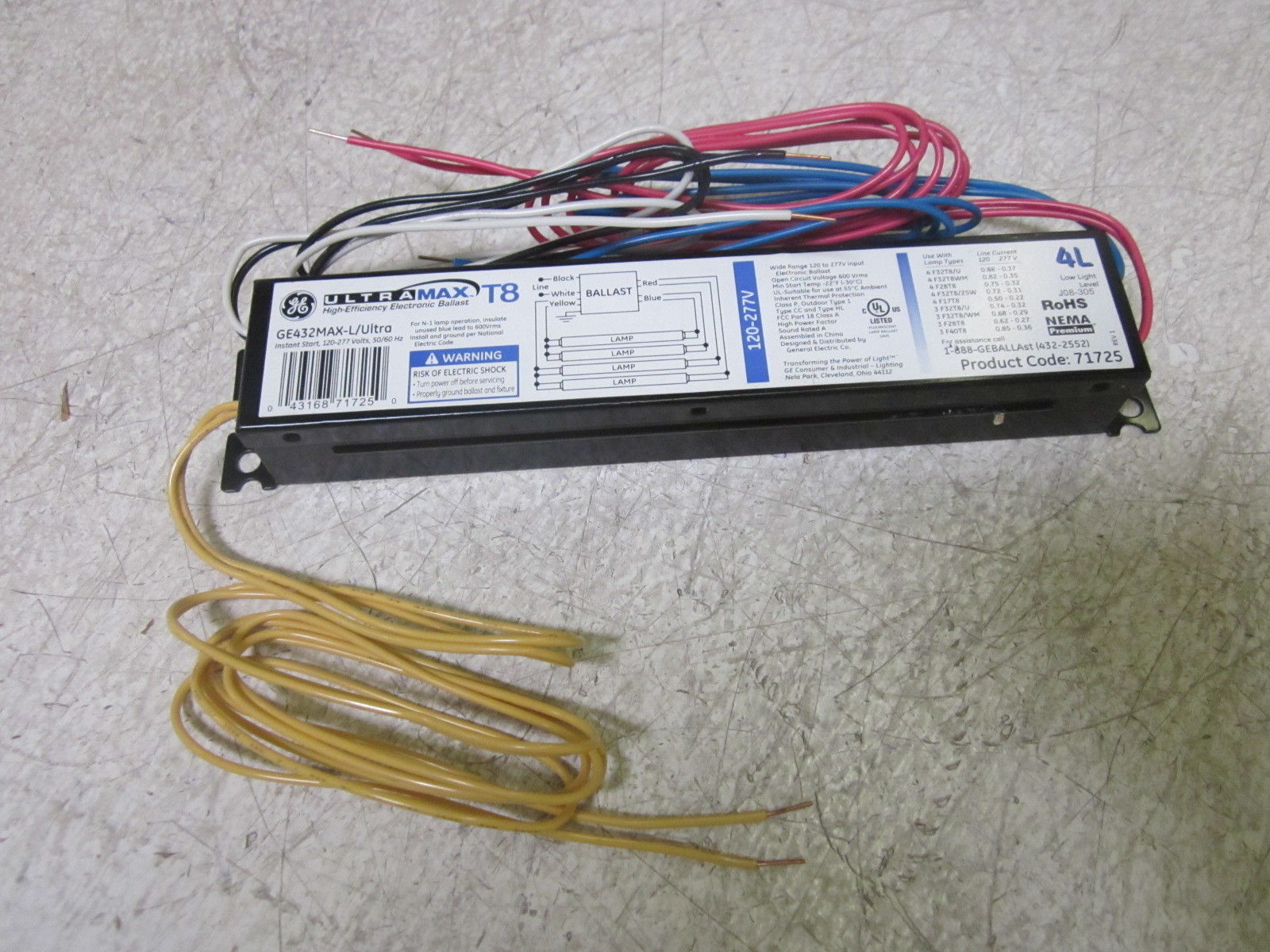 GENERAL ELECTRIC GE432MAX-L/ULTRA BALLAST NSNP