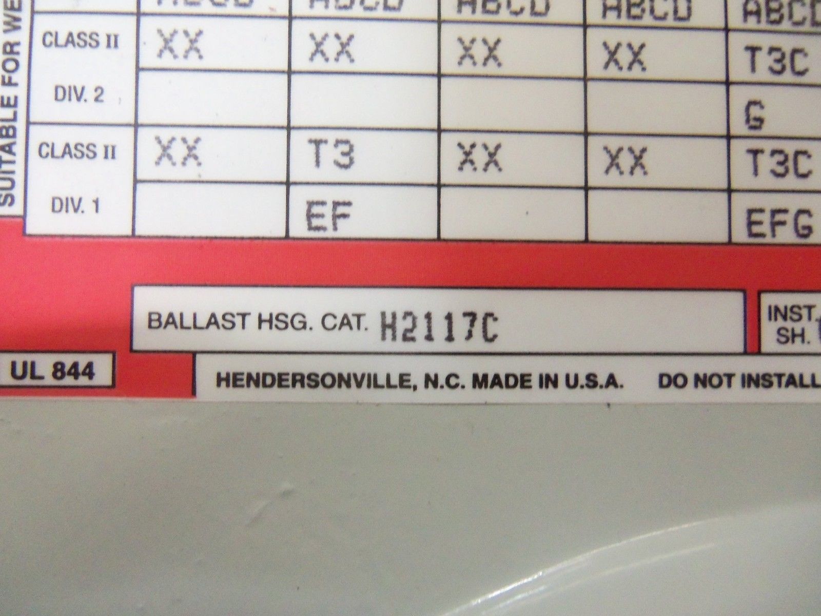 GENERAL ELECTRIC H2117C FILTRGARD BALLAST NSMP