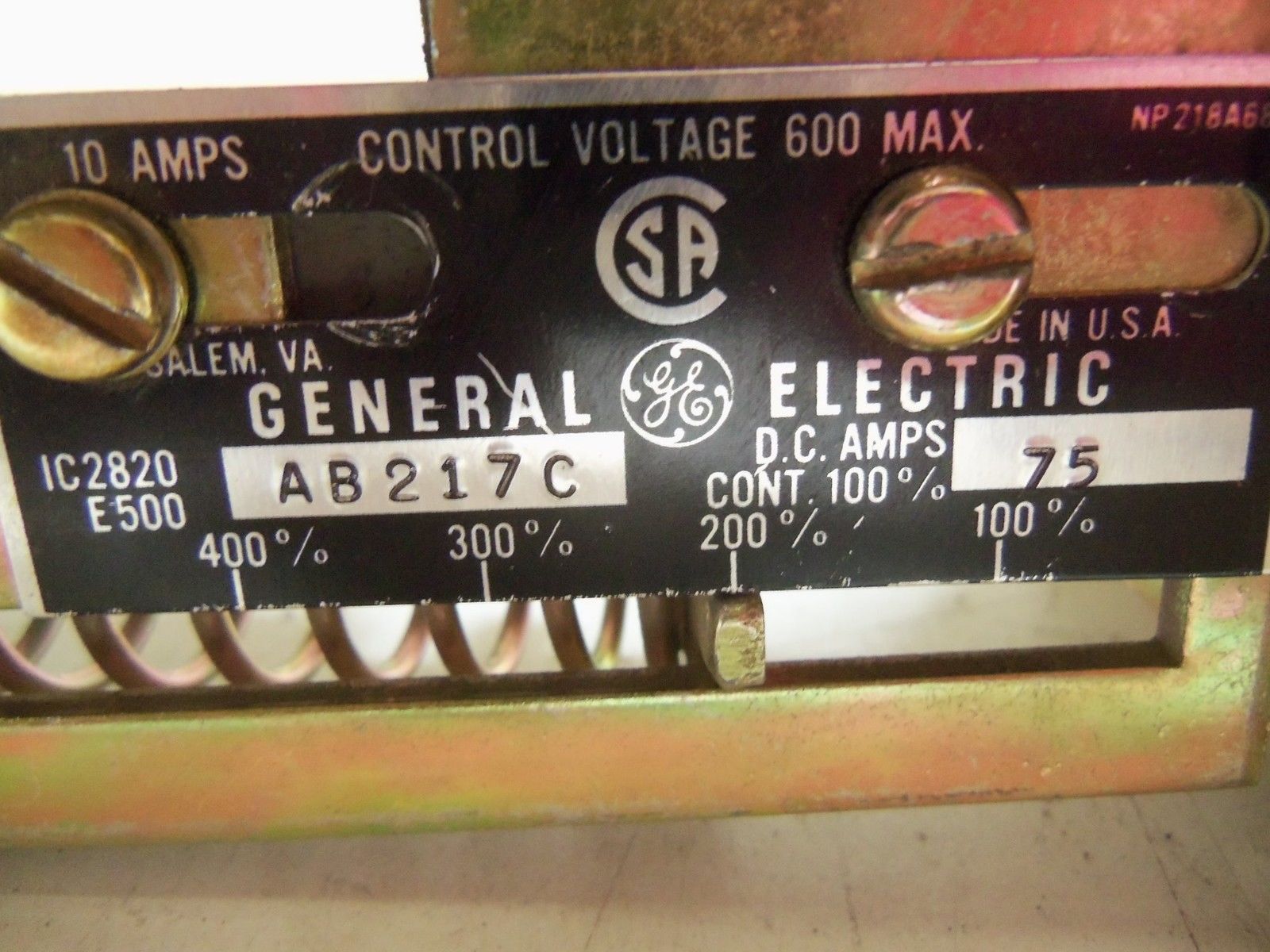 GENERAL ELECTRIC IC2820E500AB217C UNMP
