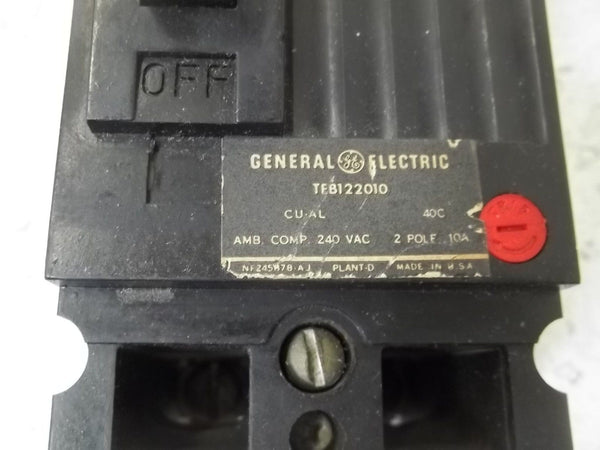 GENERAL ELECTRIC TEB122010 CIRCUIT BREAKER 10A UNMP
