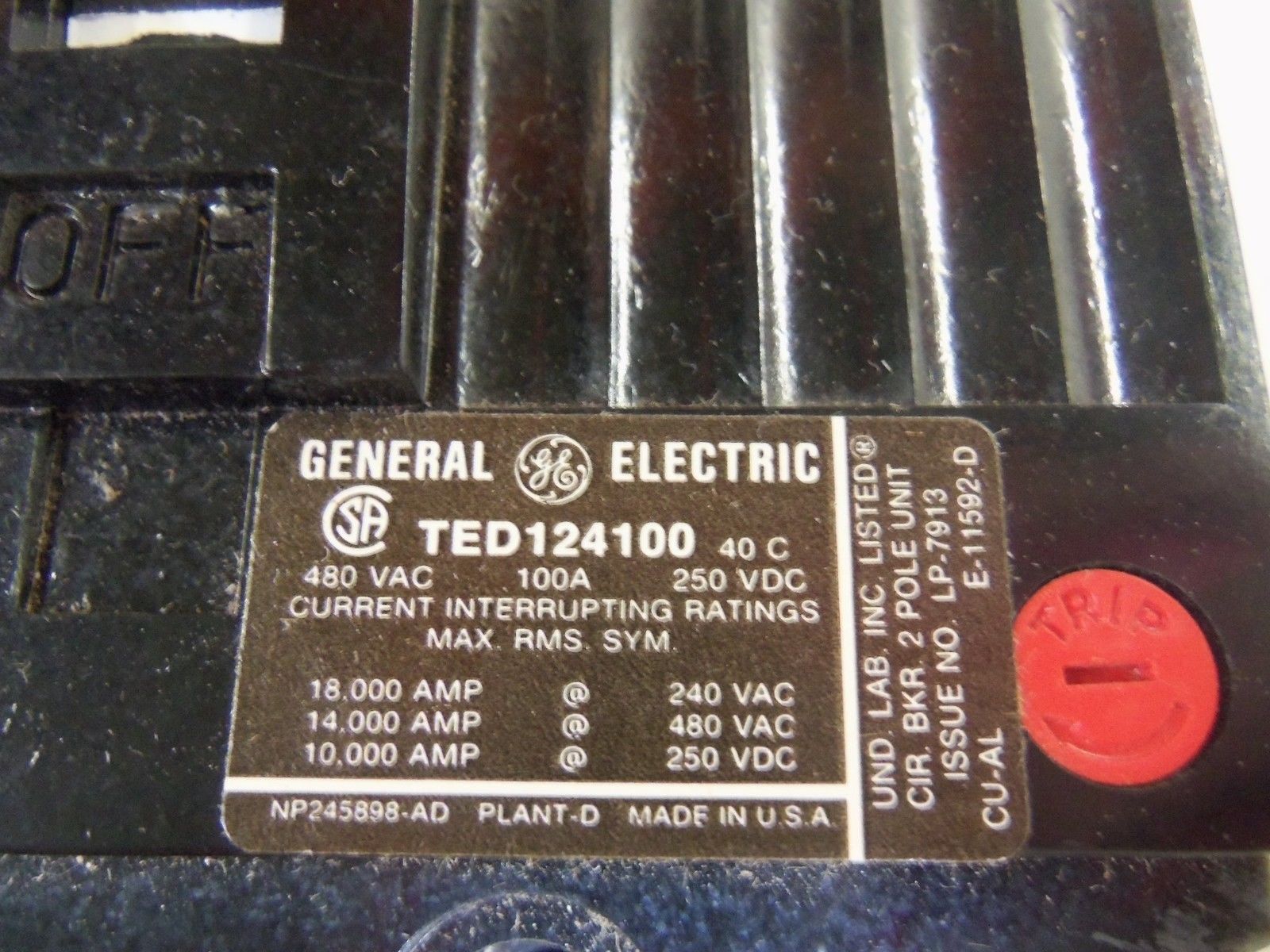 GENERAL ELECTRIC TED124100 NSNP