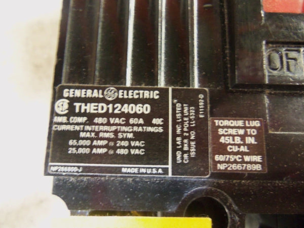 GENERAL ELECTRIC THED124060WL CIRCUIT BREAKER NSMP