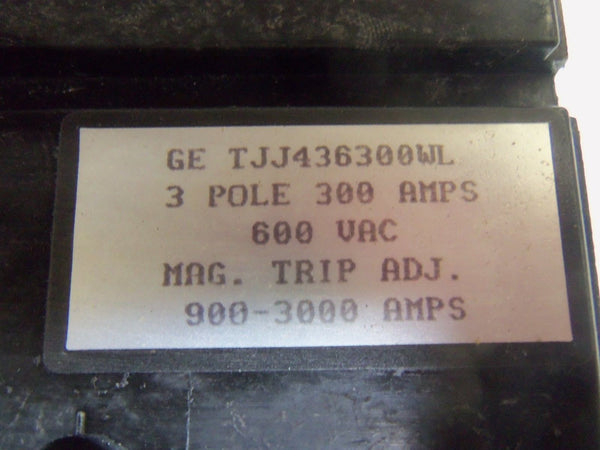 GENERAL ELECTRIC TJJ436300WL CIRCUIT BREAKER 300AMP UNMP
