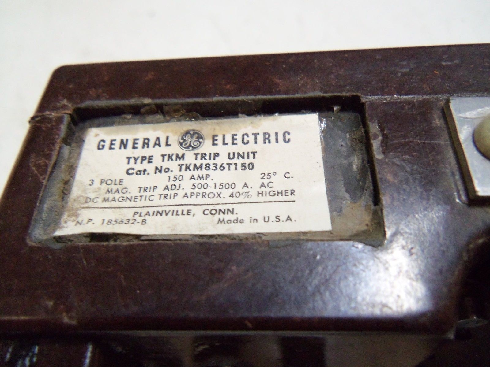 GENERAL ELECTRIC TKM836T150 CIRCUIT BREAKER TRIP UNIT UNMP