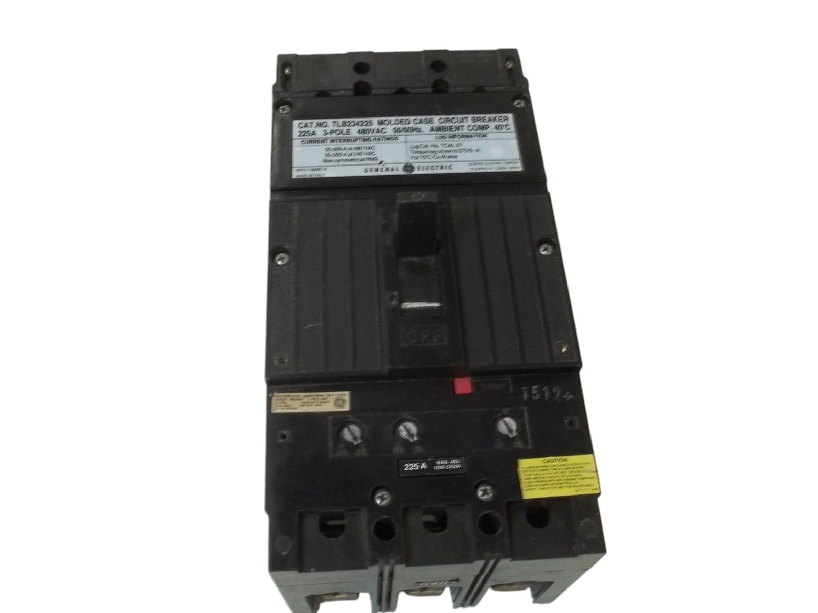 GENERAL ELECTRIC TLB234225 MOLDED CASE CIRCUIT BREAKER UNMP