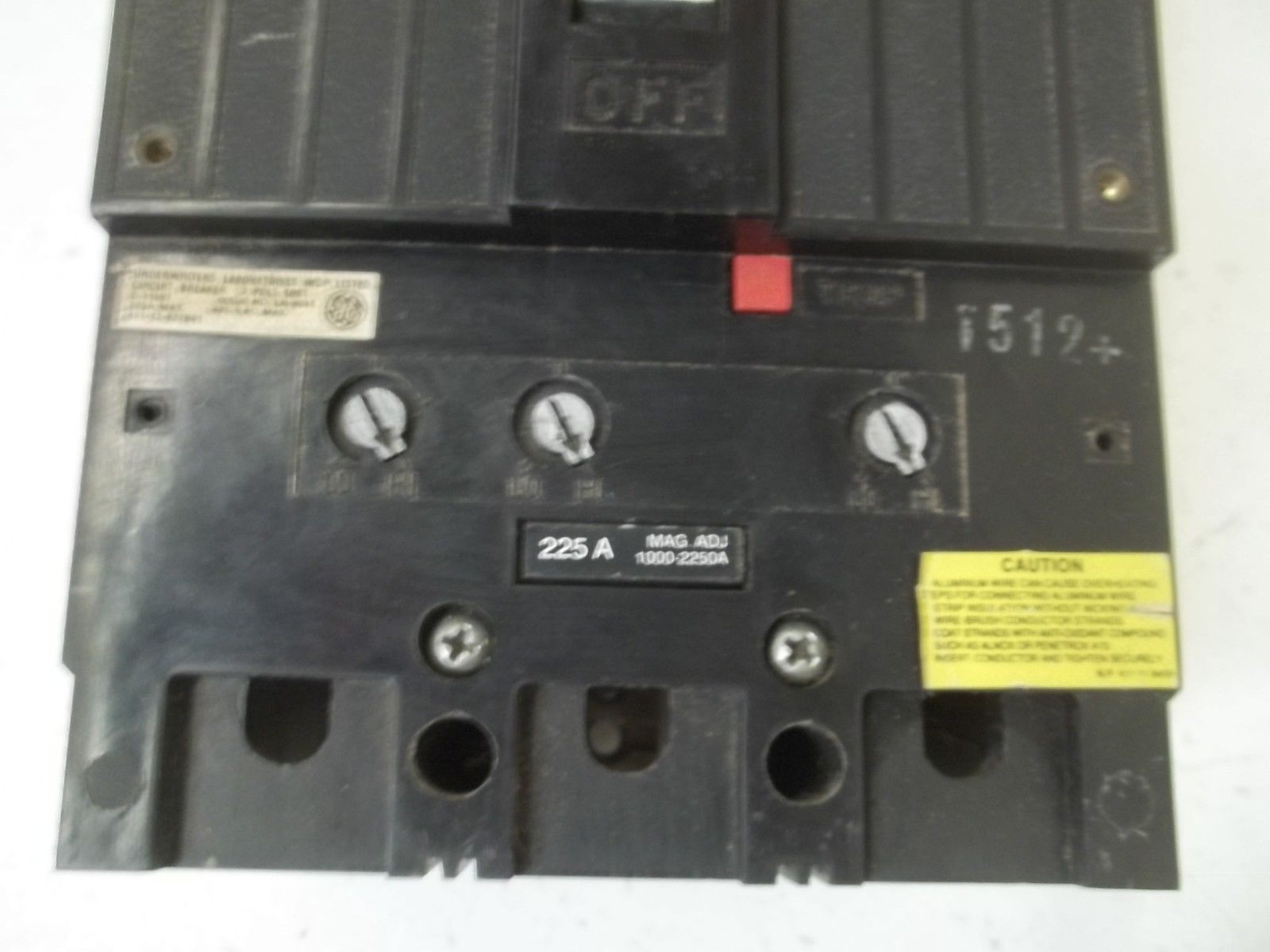 GENERAL ELECTRIC TLB234225 MOLDED CASE CIRCUIT BREAKER UNMP