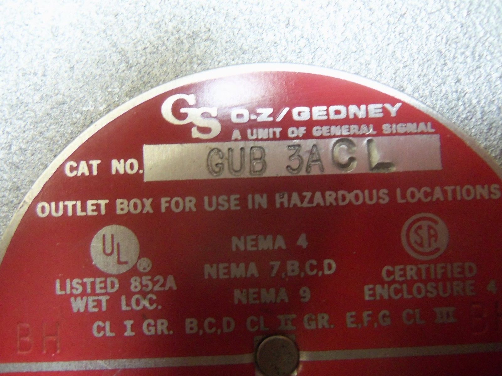 GENERAL SIGNAL GUB3ACL UNMP