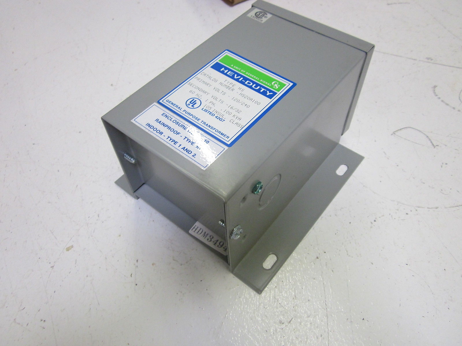 GENERAL SIGNAL HS20A100 TRANSFORMER 120/240V NSMP