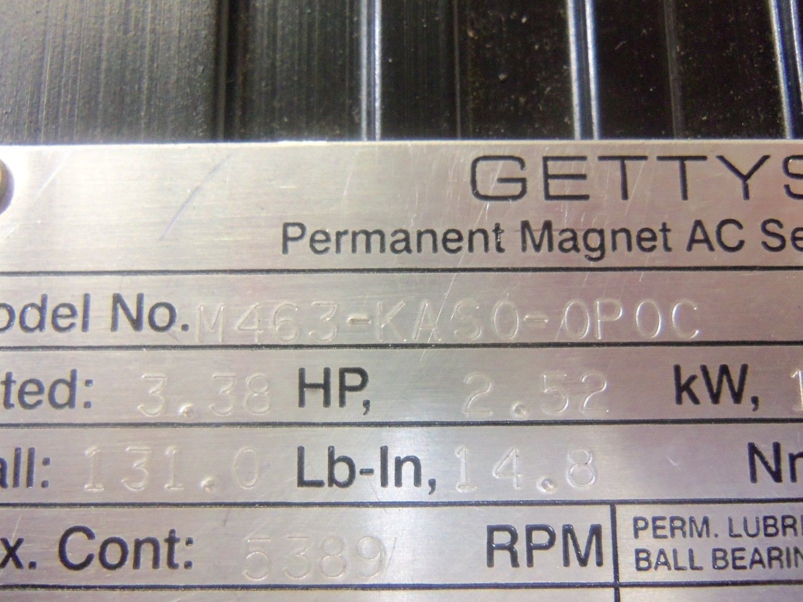 GETTYS M463-KAS0-0P0C SERVO MOTOR NSNP