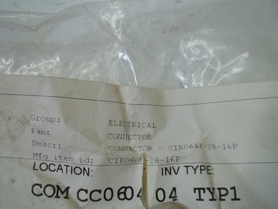 GLENAIR INC. CIR06AF-28-16P CONNECTOR *NEW NO BOX*