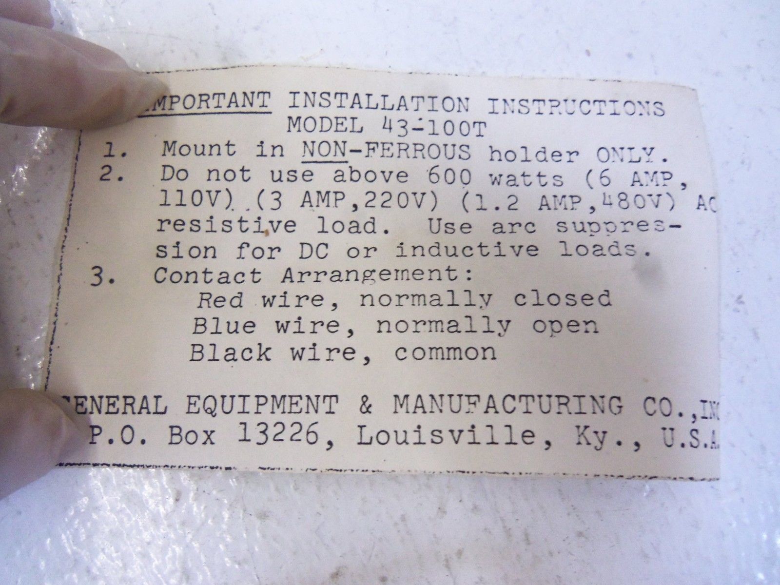 GO SWITCH 43-100-T PROXIMITY LIMIT SWITCH NSNP