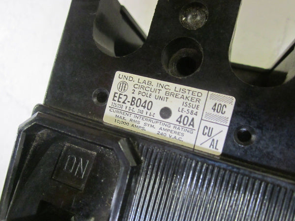 GOULD ITE EE2-B040 CIRCUIT BREAKER 40A 240VAC NSMP
