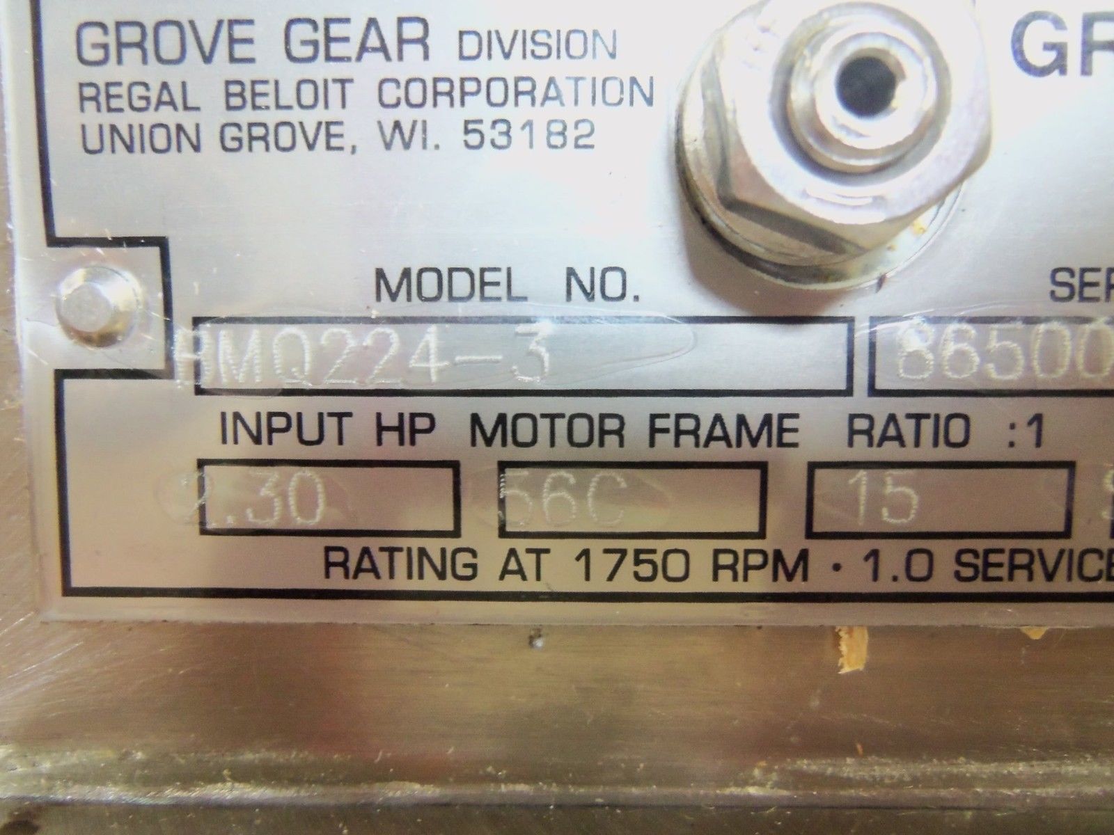 GROVE GEAR BMQ224-3 REDUCER UNMP