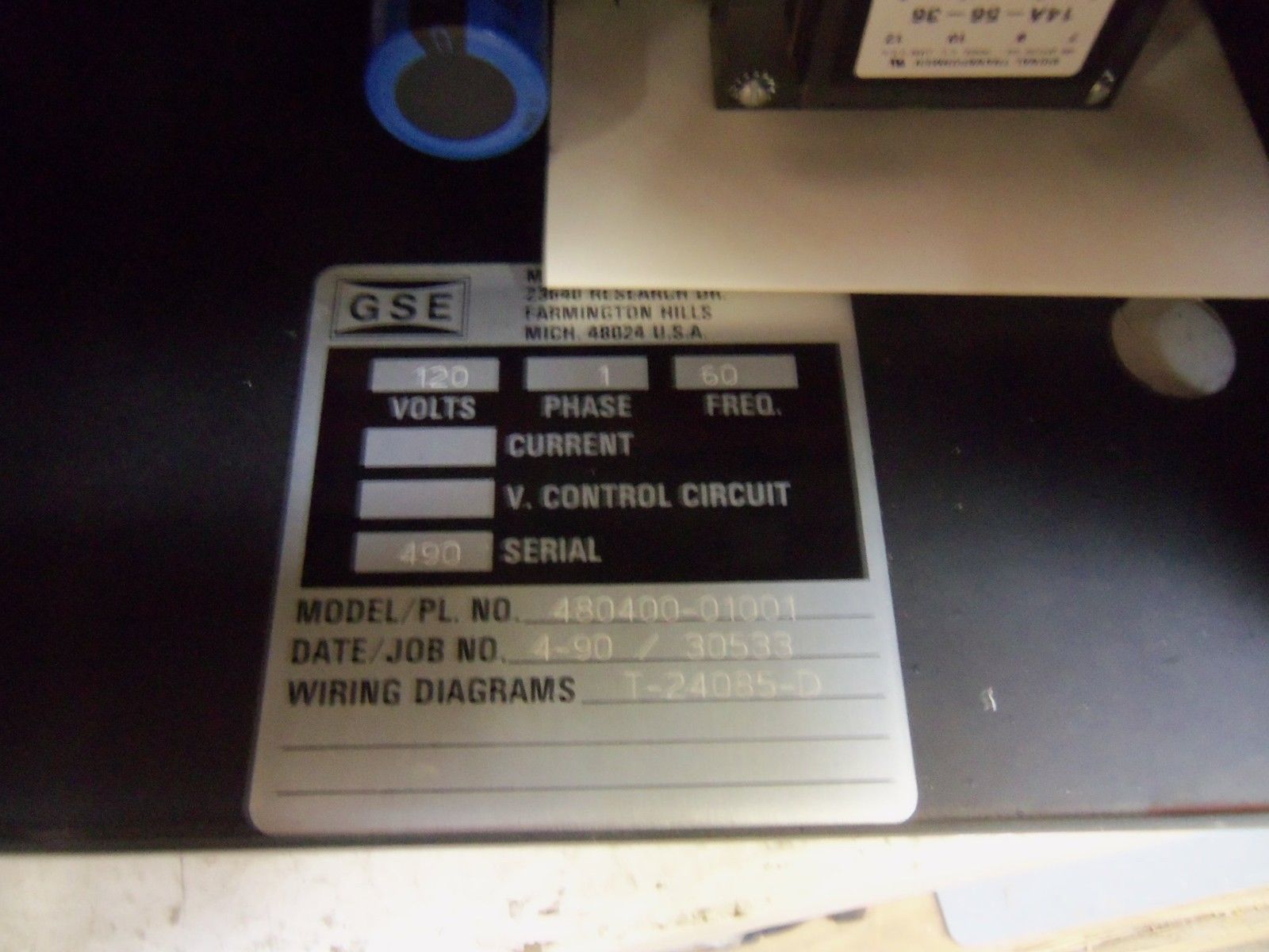 GSE 480400-01001 MONITOR/CONTROLLER CS400 W/ CABLE UNMP