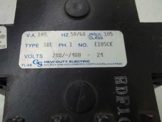 GS HEVI-DUTY ELECTRIC E105CK TRANSFORMER *USED*
