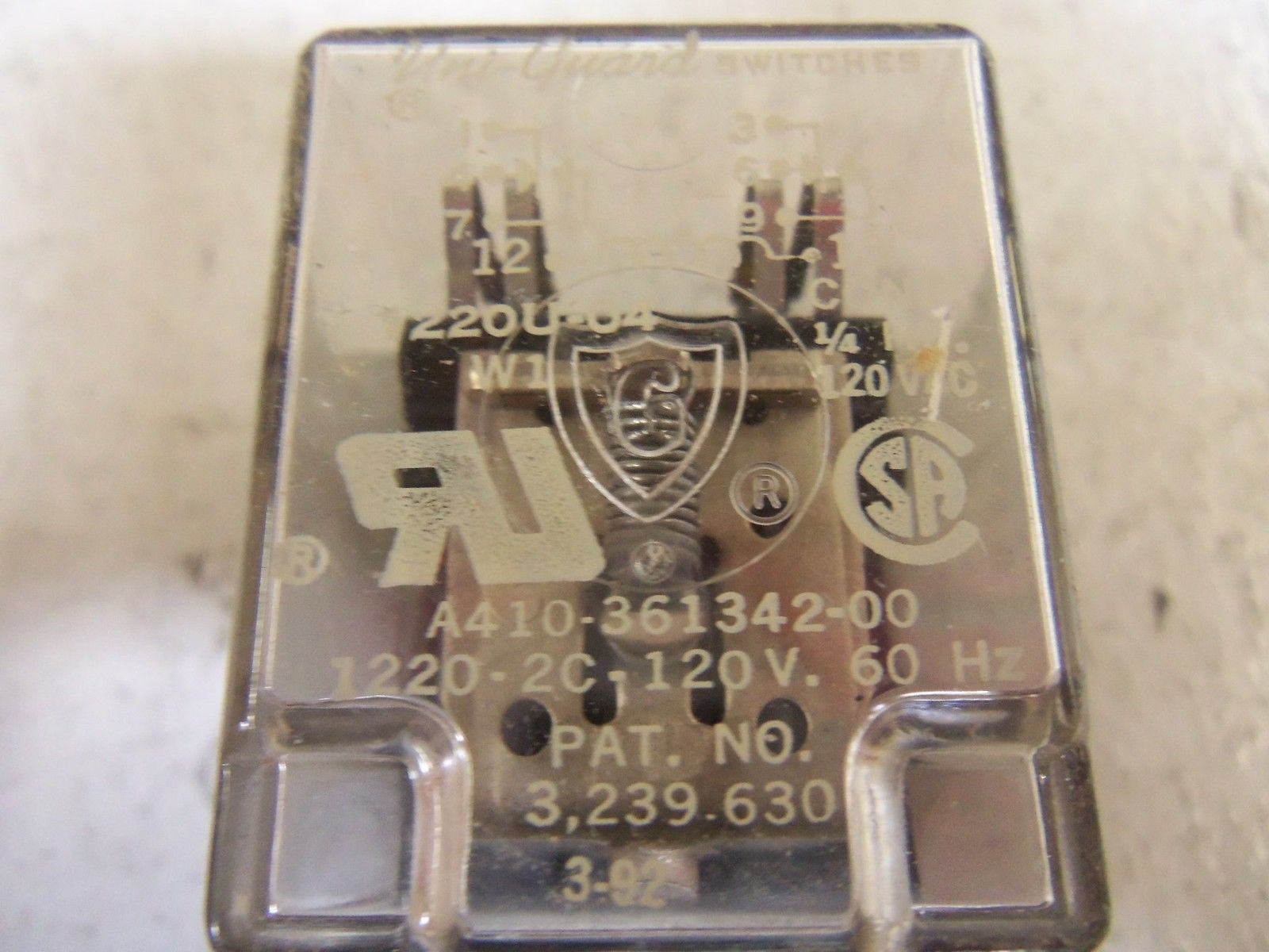 GUARDIAN 1220-2C-120A POWER RELAY NSMP