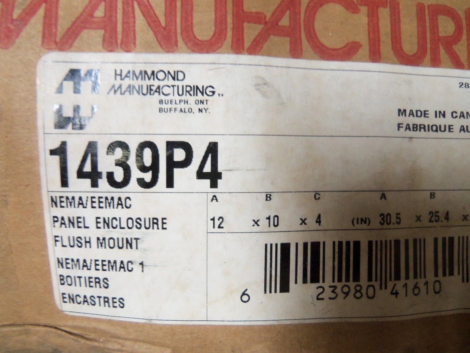 HAMMOND 1439P4 ENCLOSURE 12 X 10 X 4 NSMP