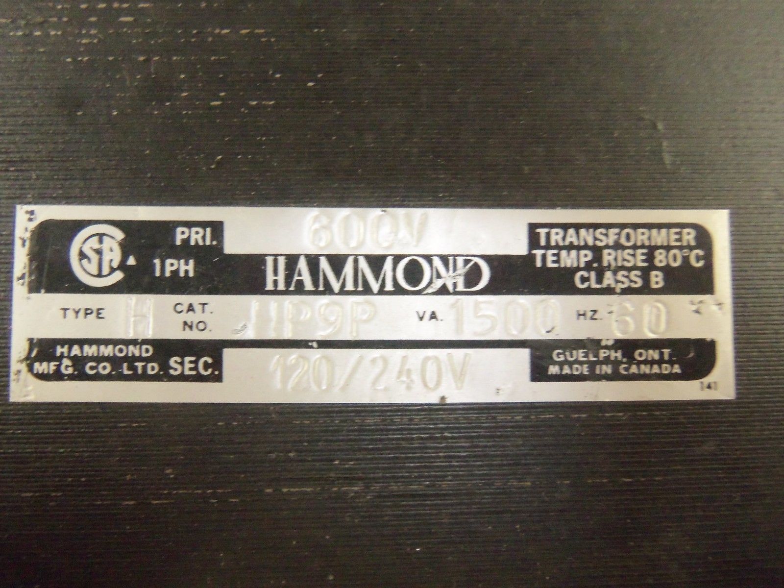 HAMMOND HP9P TRANSFORMER UNMP