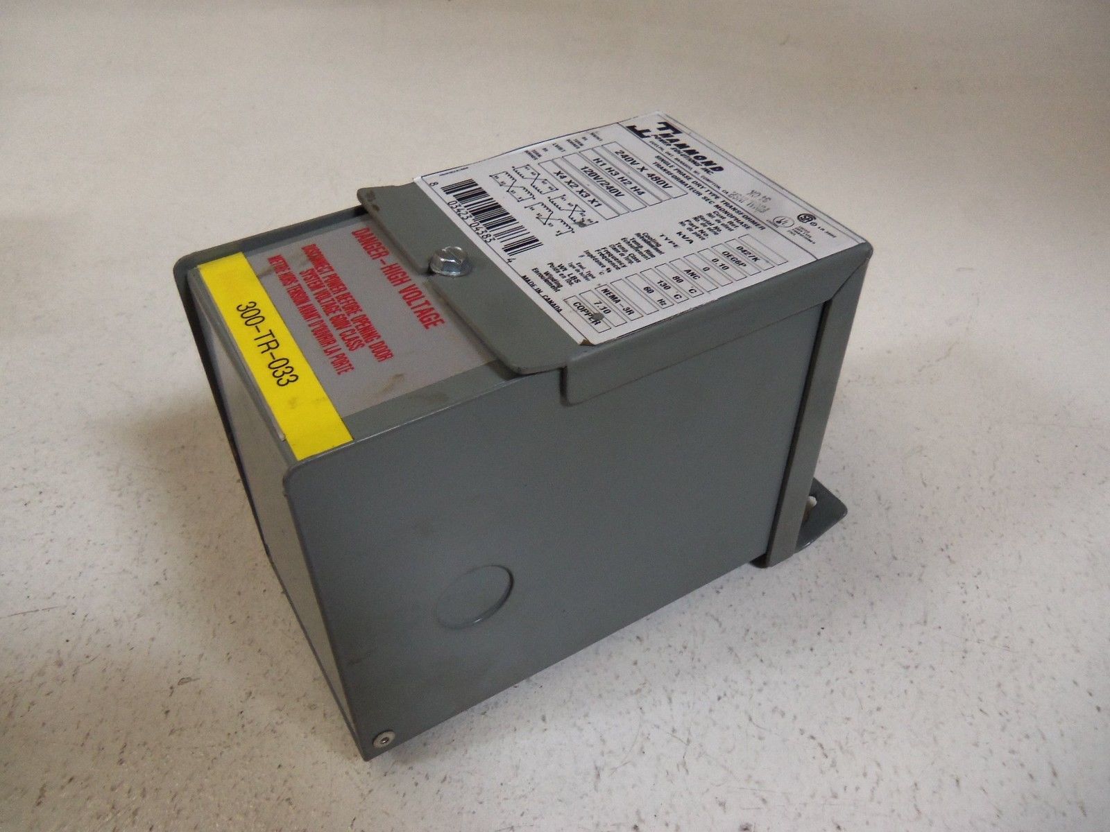 HAMMOND SINGLE PHASE DRY TRANSFORMER QEG6P UNMP