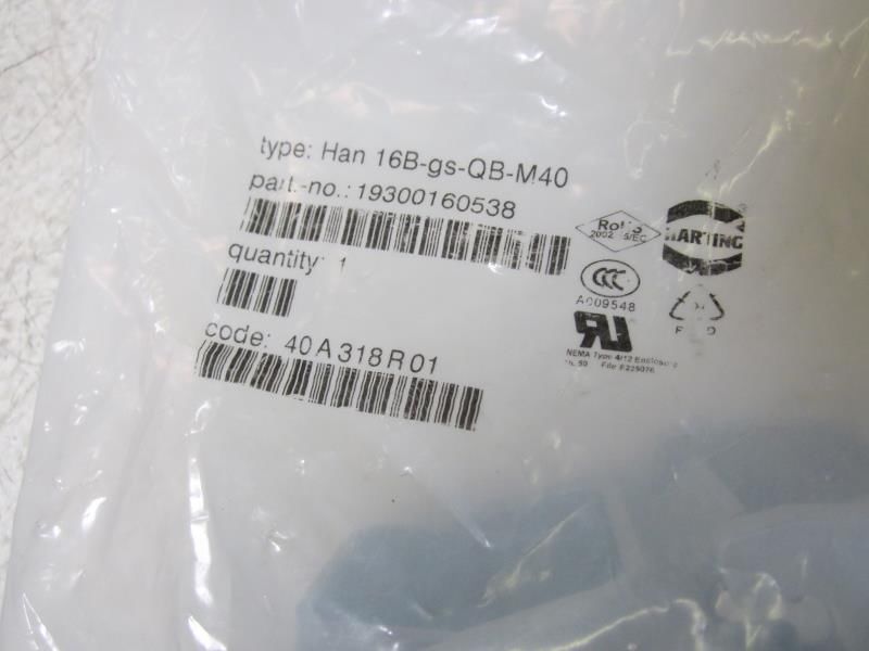 HARTING HAN 16B-GS-QB-M40 NSMP