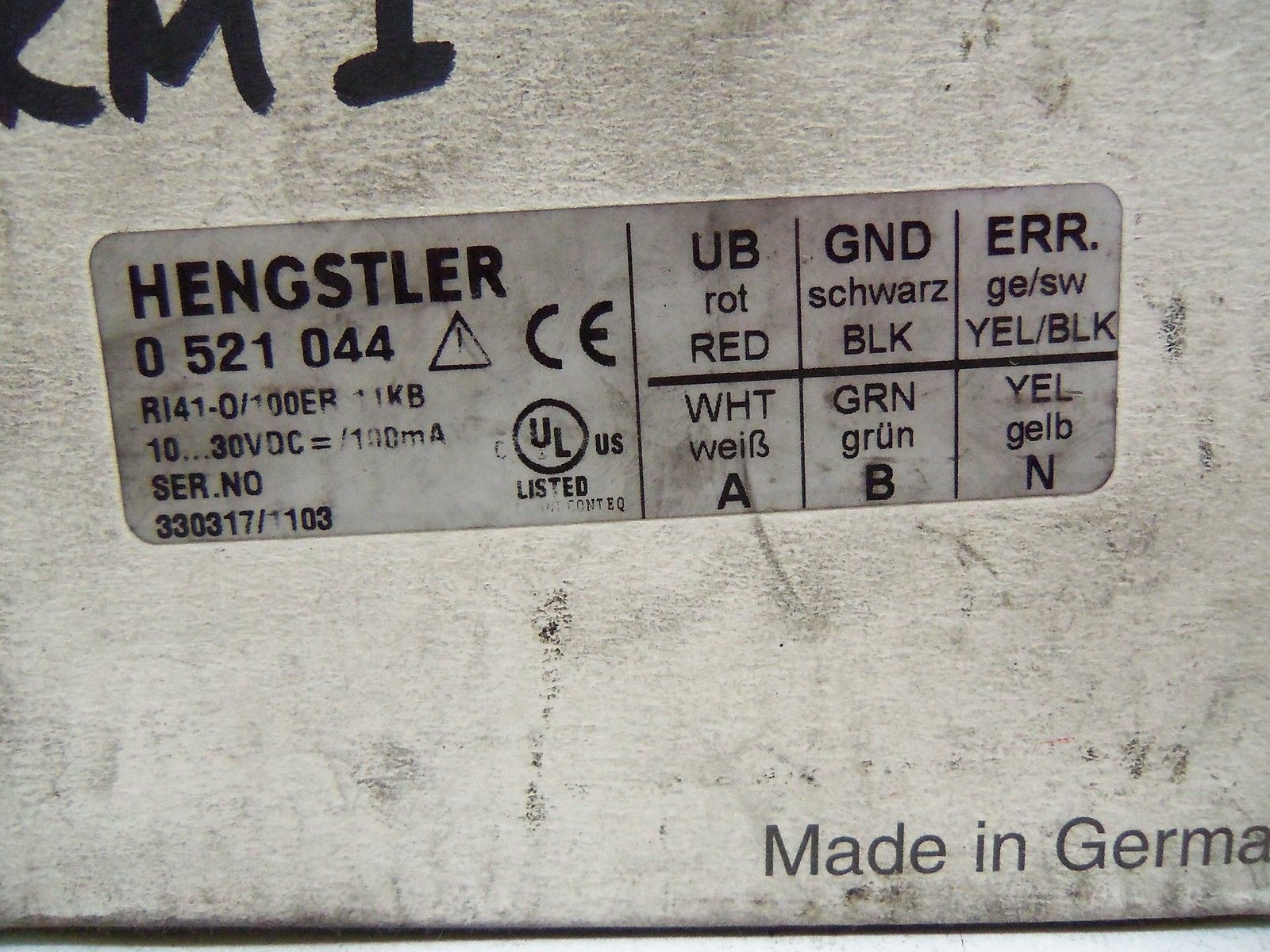 HEGSTLER RI41-O/100ER.11KB * NEW IN BOX*