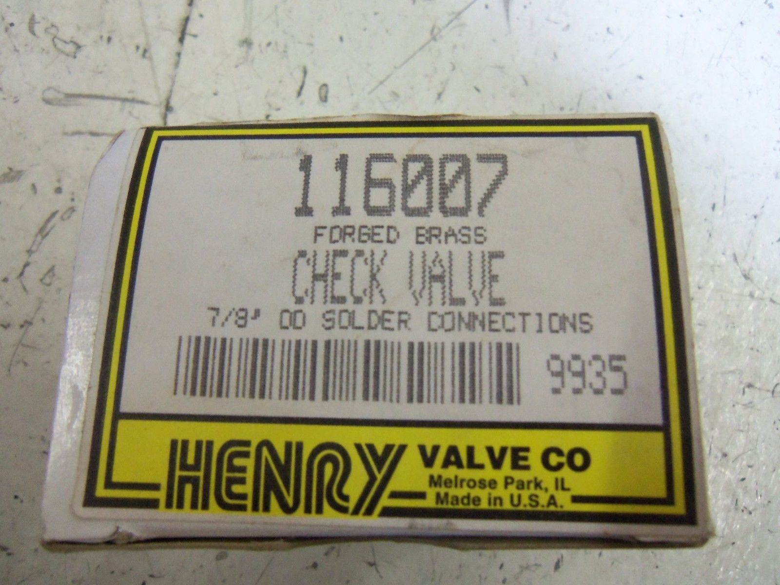 HENRY 116007 VALVE *NEW IN BOX*