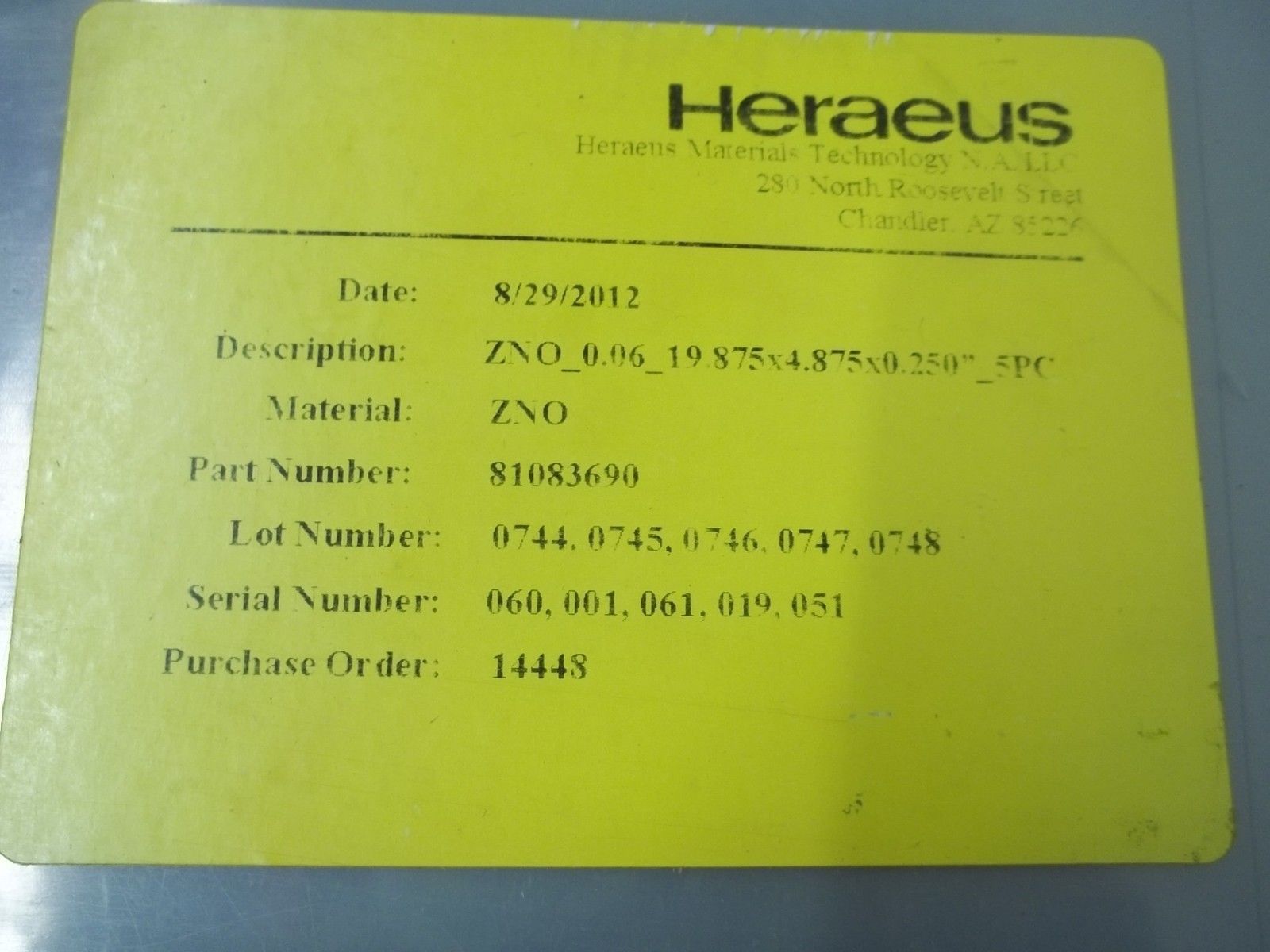 HERAEUS 81083690 NSNP