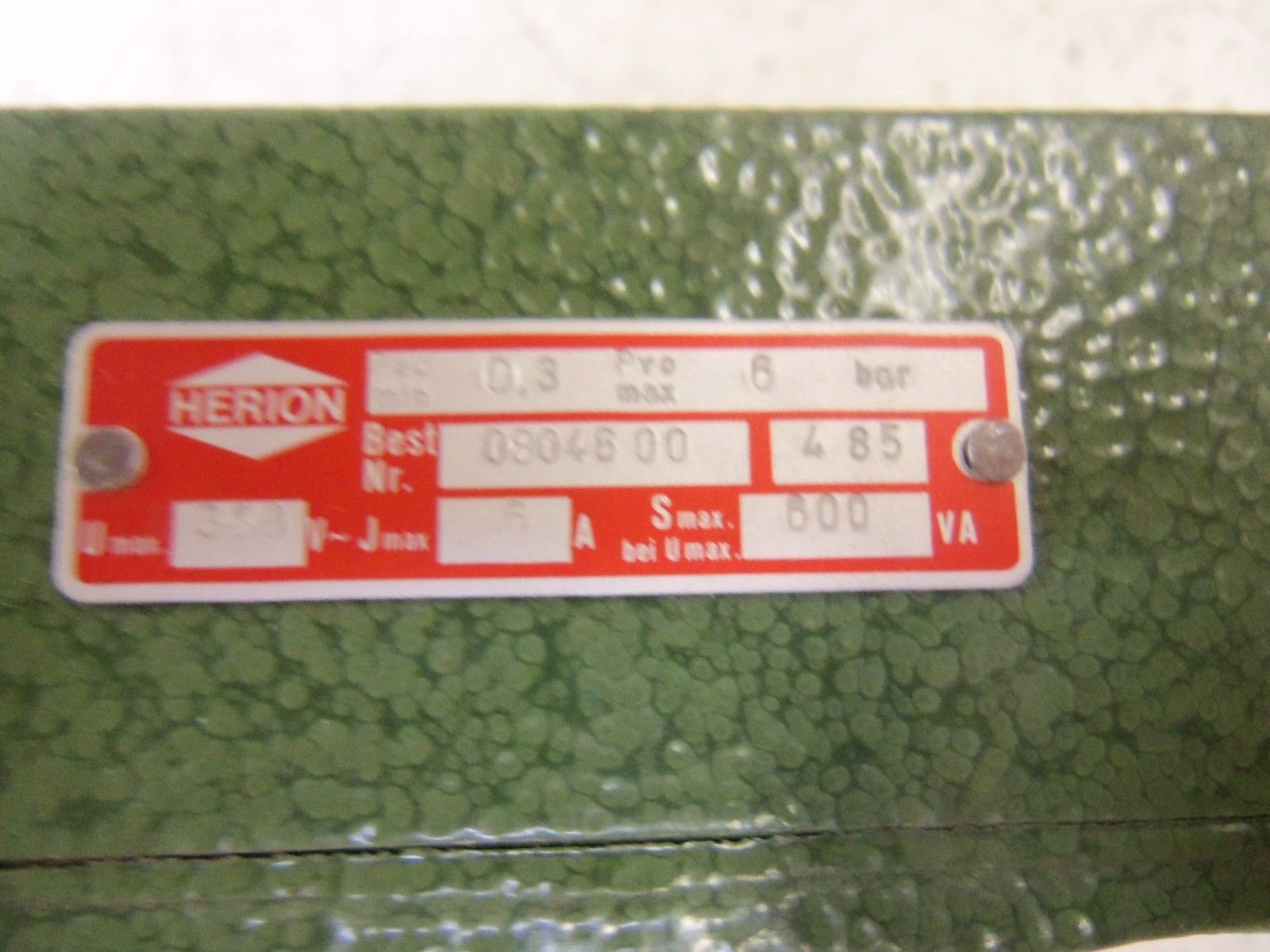 HERION 0804600 PRESSURE SWITCH NSNP