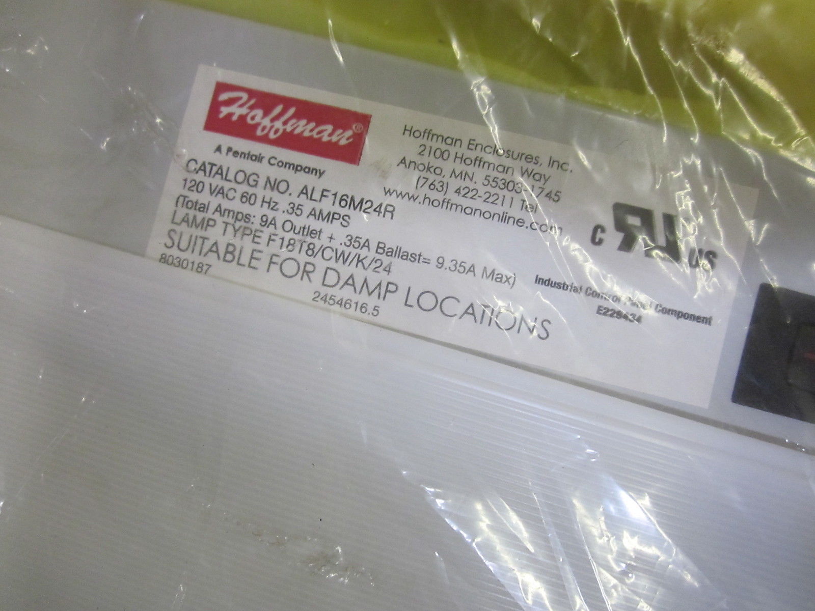 HOFFMAN ALF16M24R LIGHTING 120VAC .35AMPS NSNP