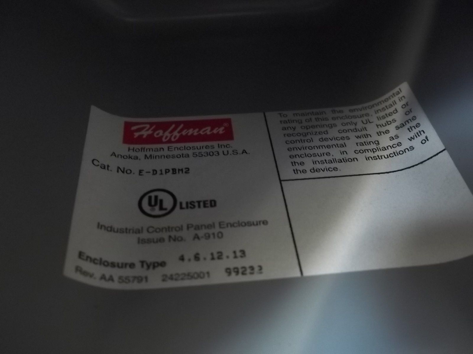 HOFFMAN E-D1PBM2 NSNP
