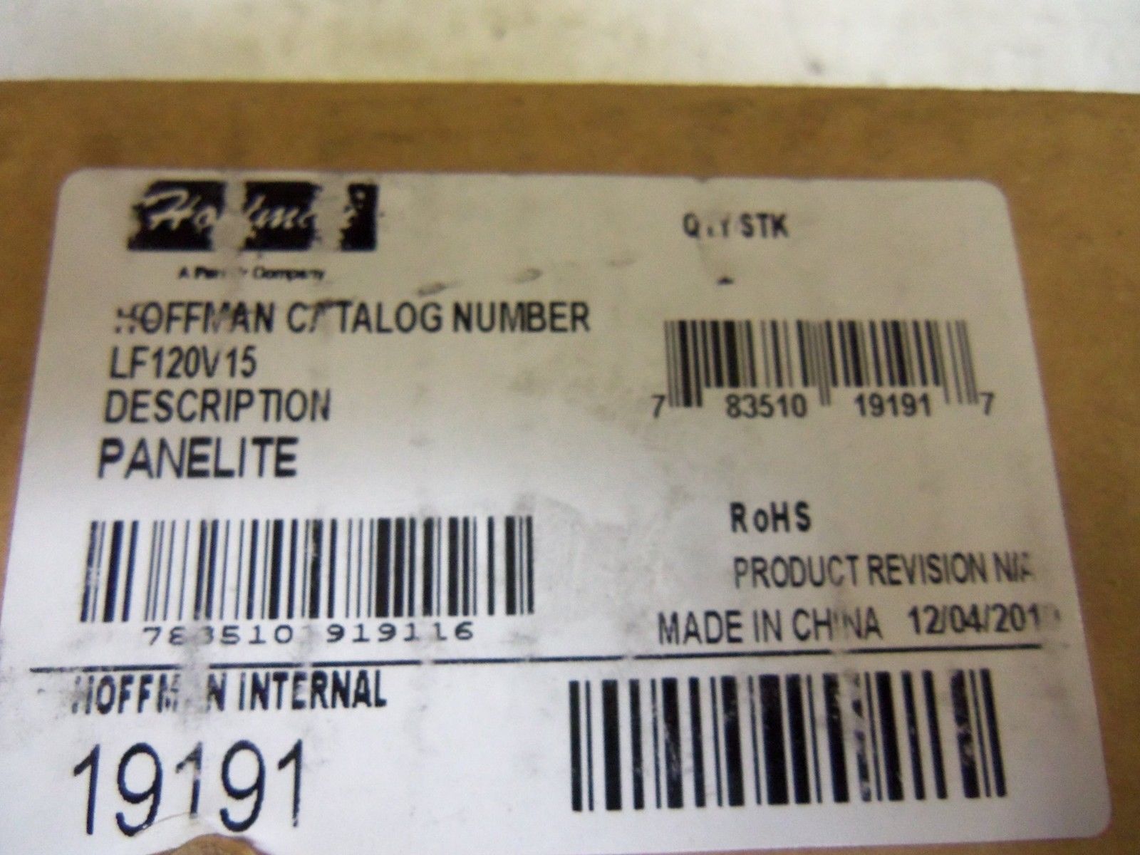 HOFFMAN LF120V15 FLUORESCENT LIGHT *NEW IN BOX*