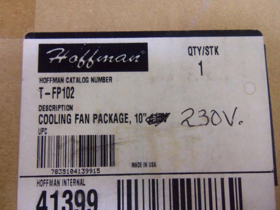 HOFFMAN T-FP102 FAN *NEW IN BOX*