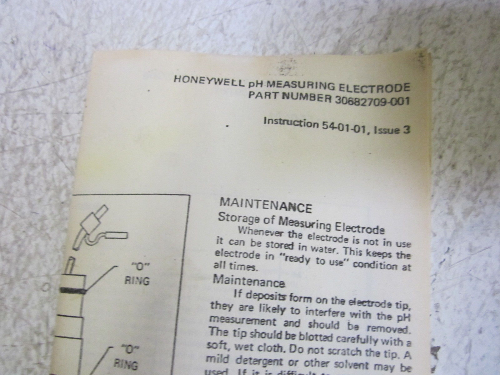 HONEYWELL 30682709-001 PH ELECTRODE NSMP