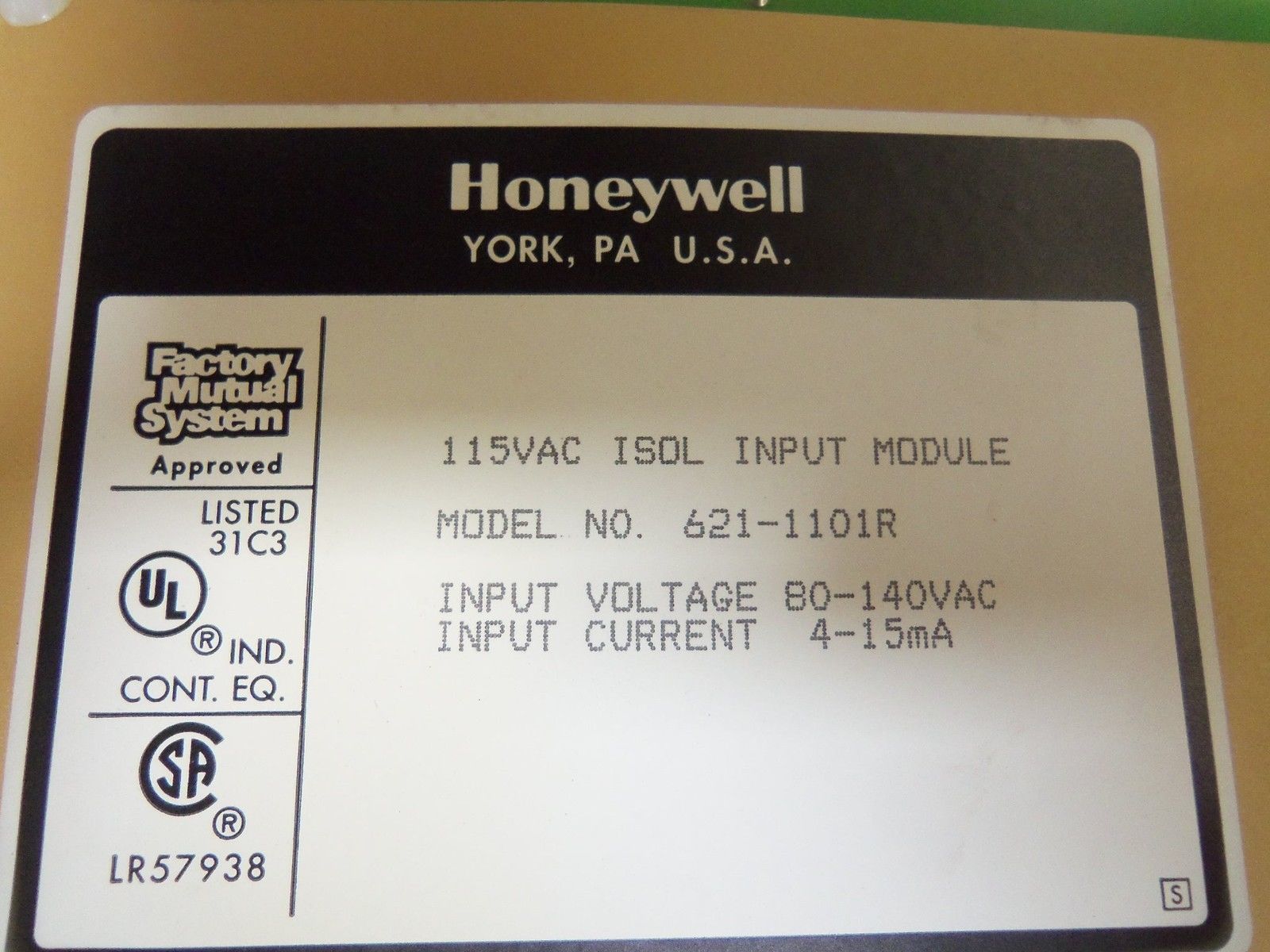 HONEYWELL 621-1101RC INPUT MODULE NSMP