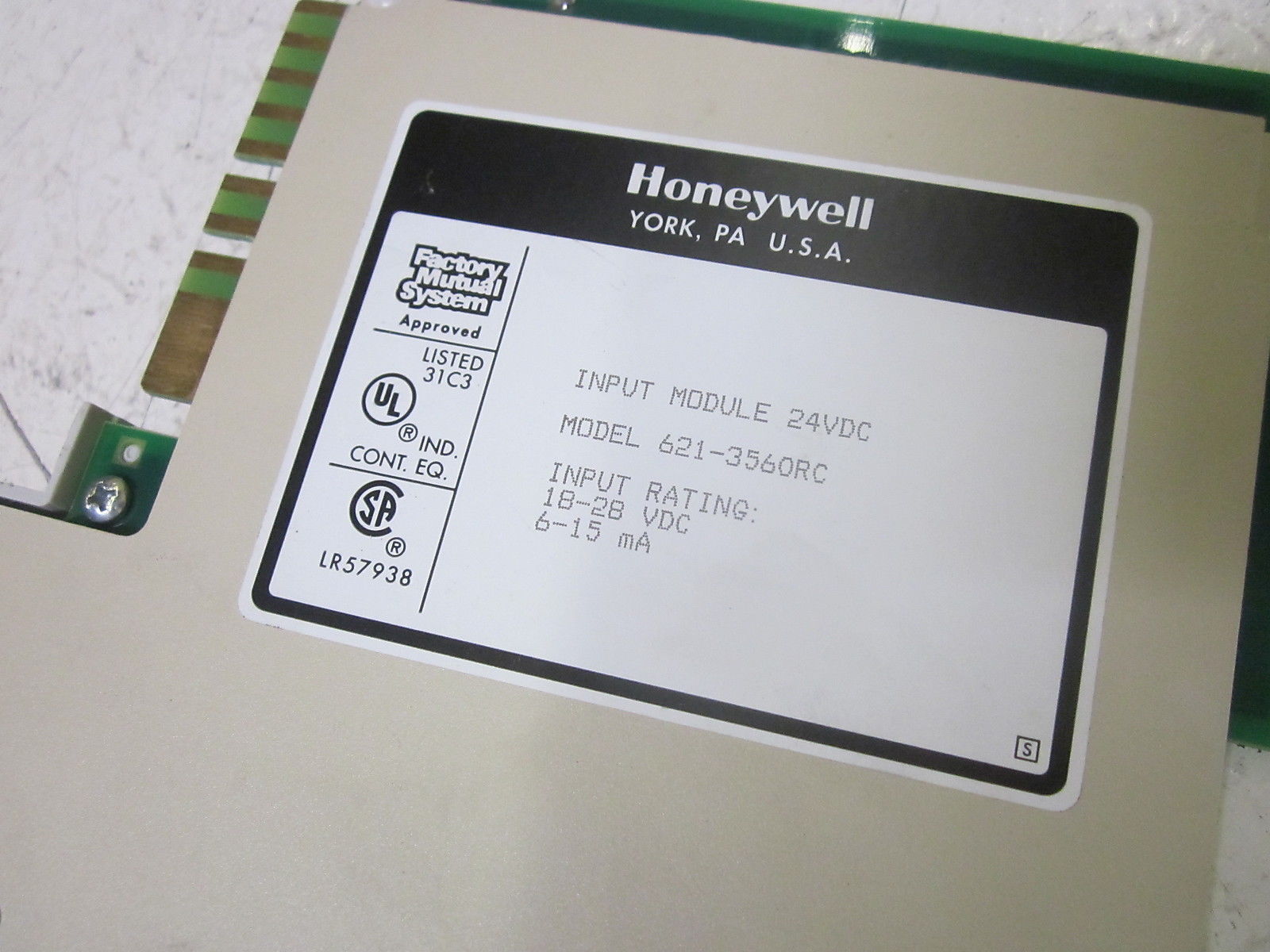 HONEYWELL 621-3560RC INPUT MODULE 24VDC UNMP