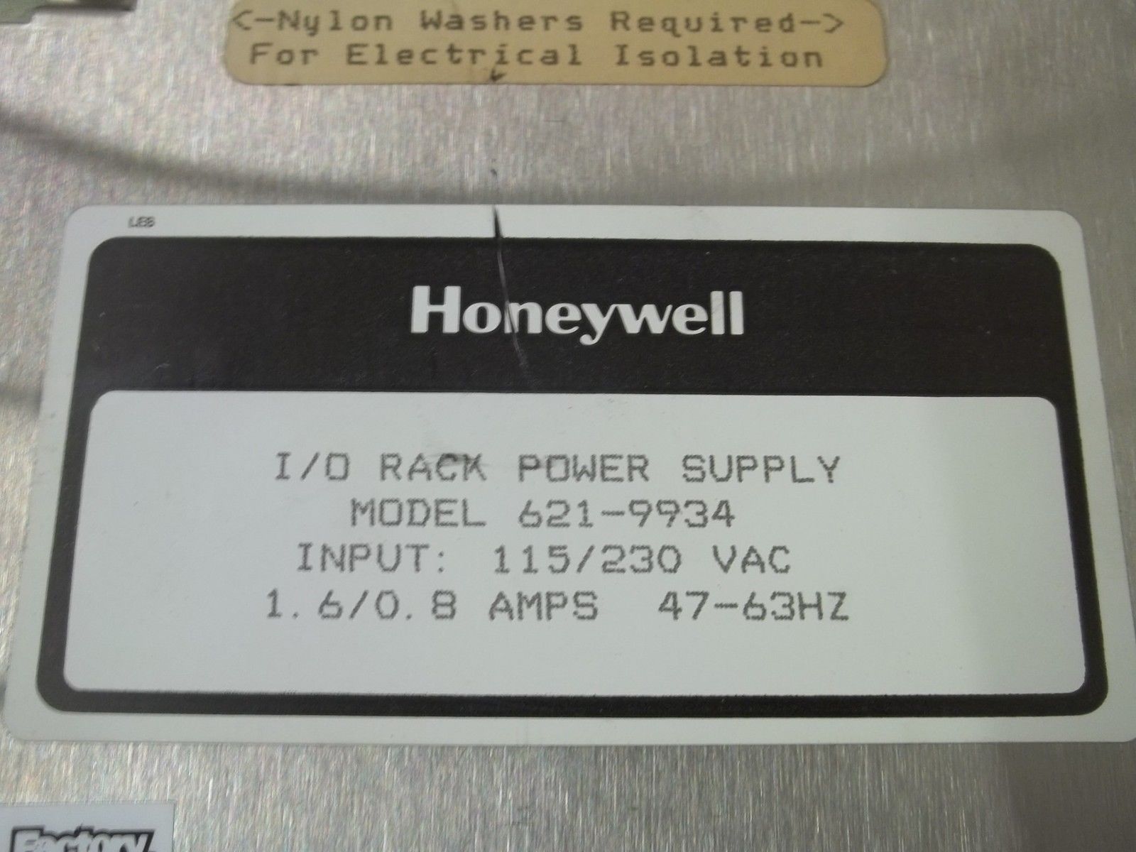 HONEYWELL 621-9934 I/O RACK POWER SUPPLY UNMP