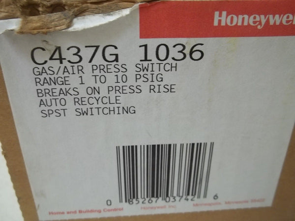 HONEYWELL C437G 1036 GAS/AIR PRESS SWITCH NSMP