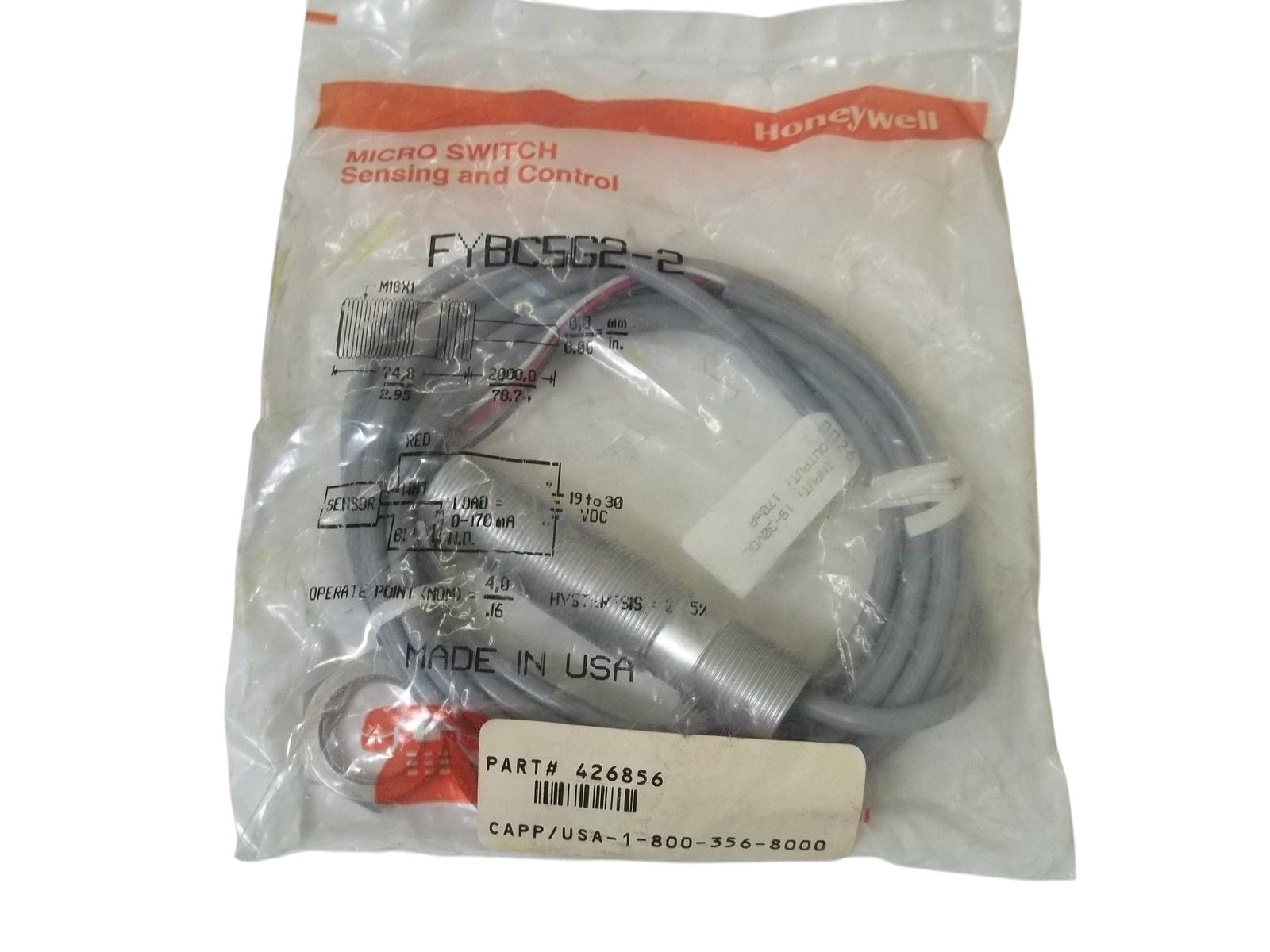 HONEYWELL FYBC5G2-2 PROXIMITY SENSOR NSMP