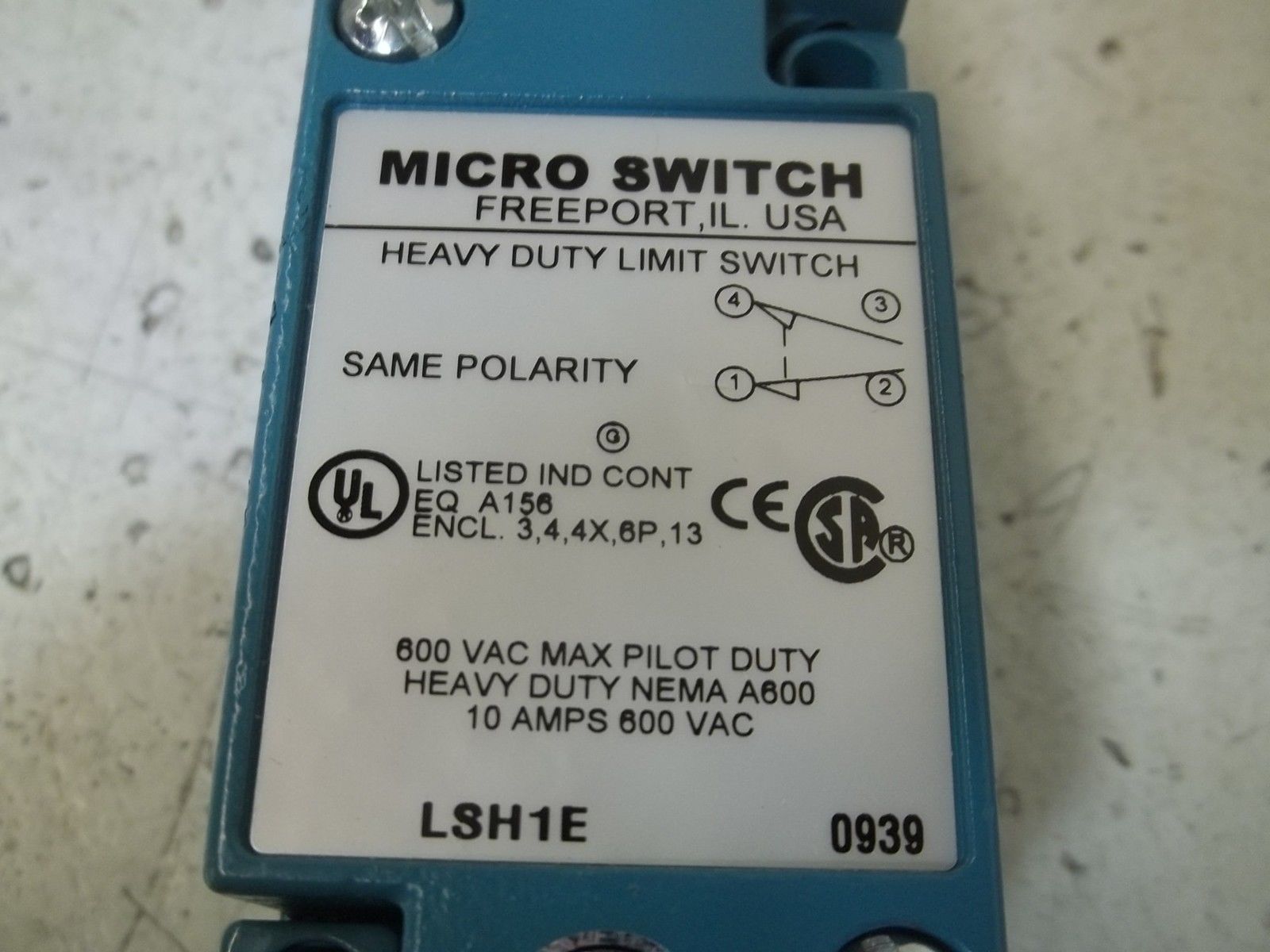 HONEYWELL LSH1E LIMIT SWITCH NSMP