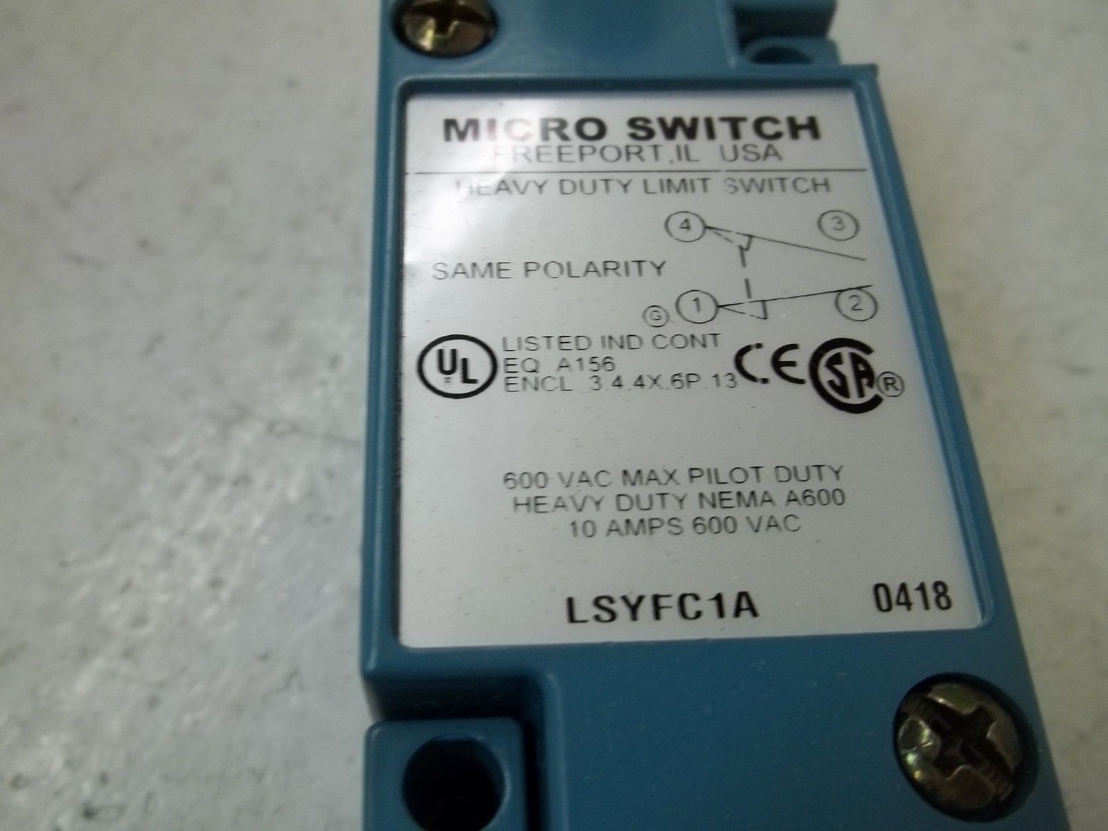 HONEYWELL LSYFC1A LIMIT SWITCH NSMP