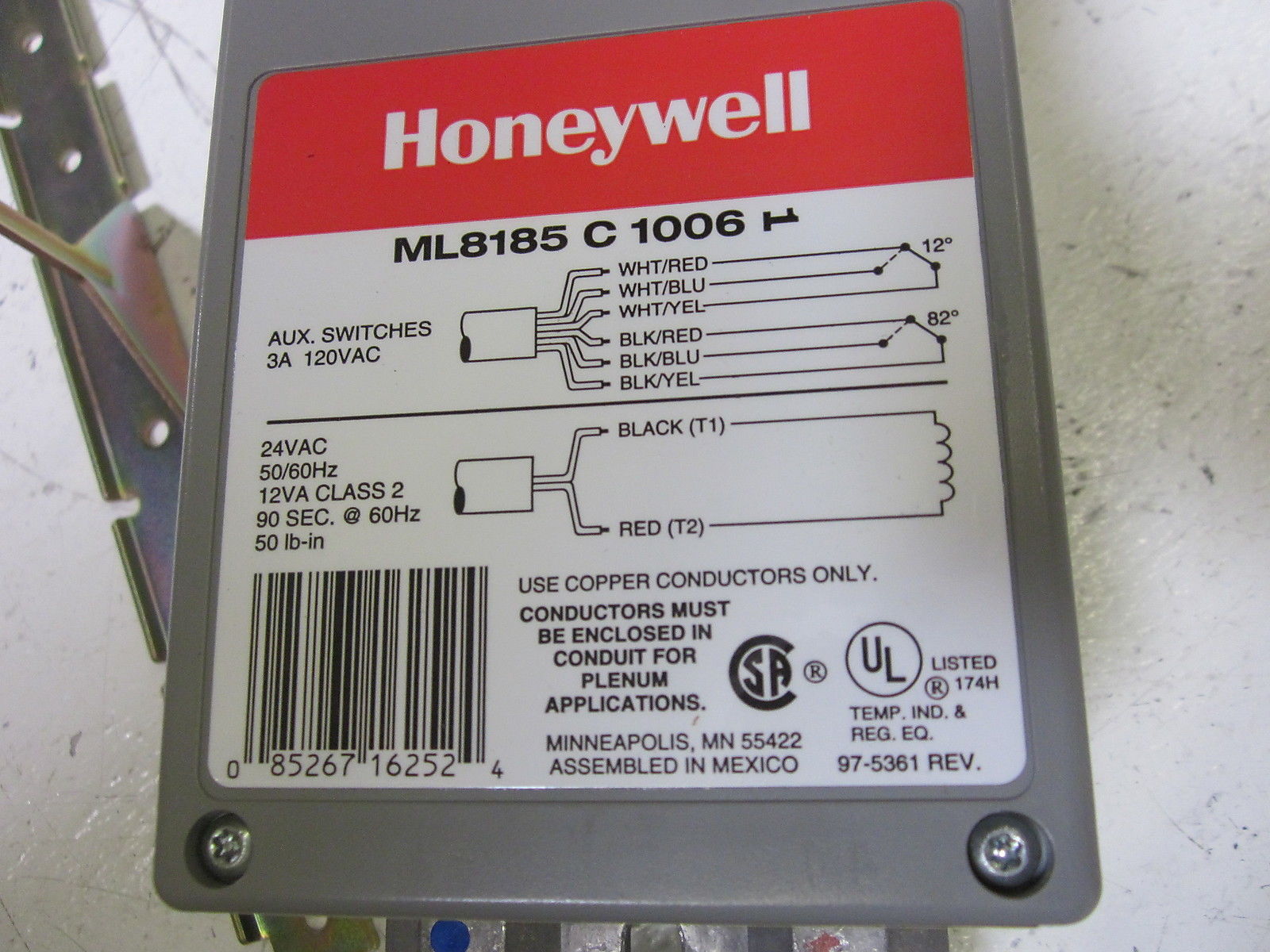 HONEYWELL ML8185C 1006 ROTARY ACTUATOR UNMP