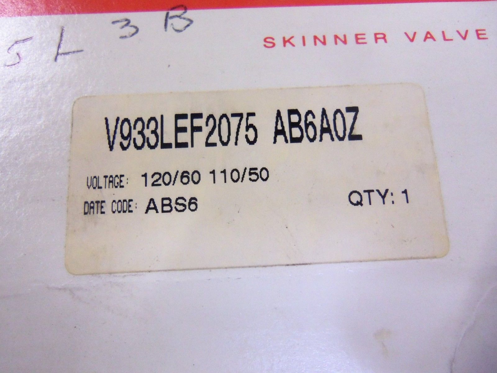 HONEYWELL SKINNER VALVE V933LEF2075 AB6A0Z *NEW*