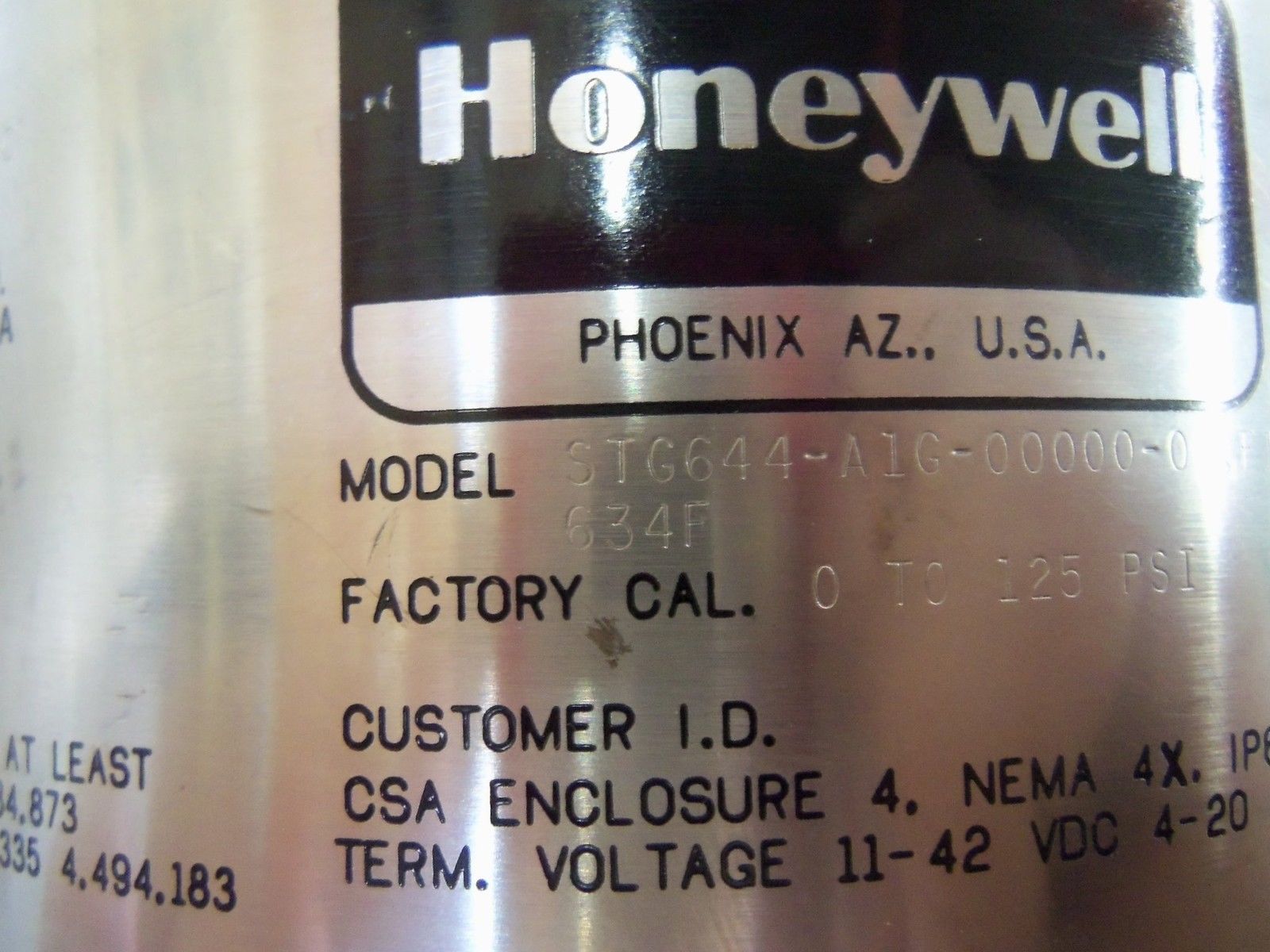 HONEYWELL STG644-A1G-00000-00.F1D3-634F TRANSMITTER UNMP