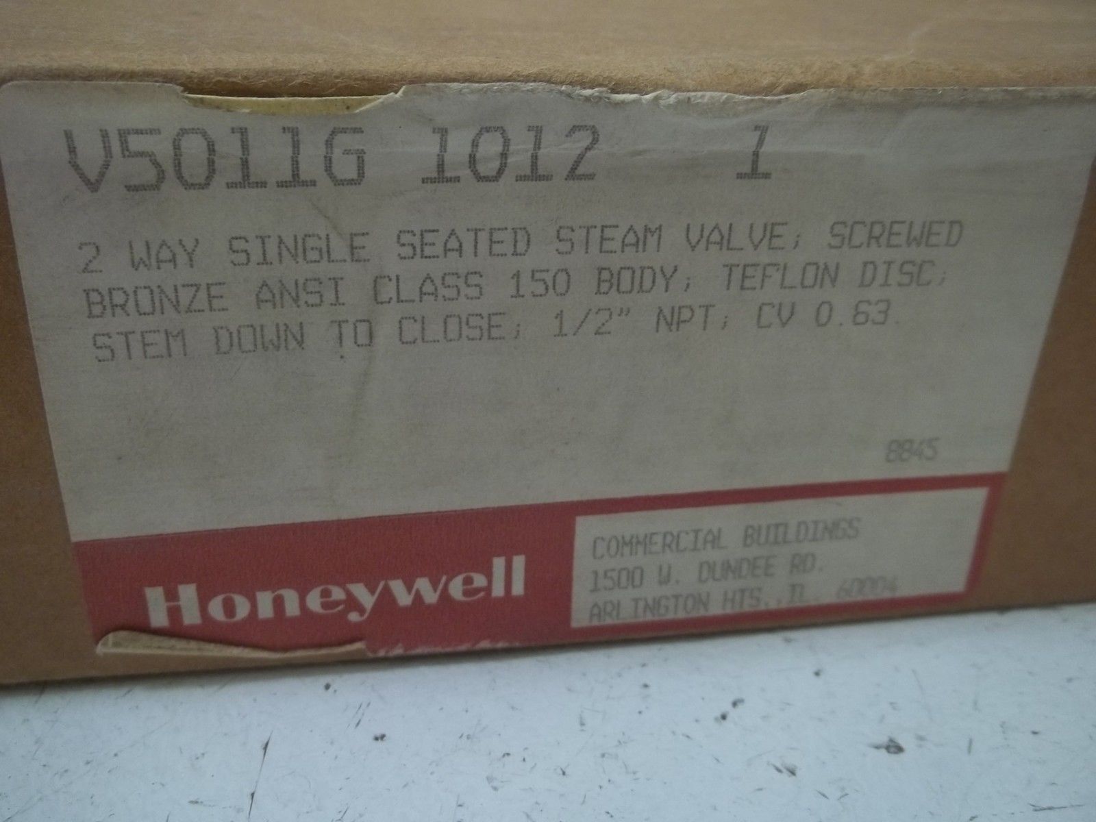 HONEYWELL V5011G1012 2WAY SINGLE STEAM VALVE 1/2" NSMP