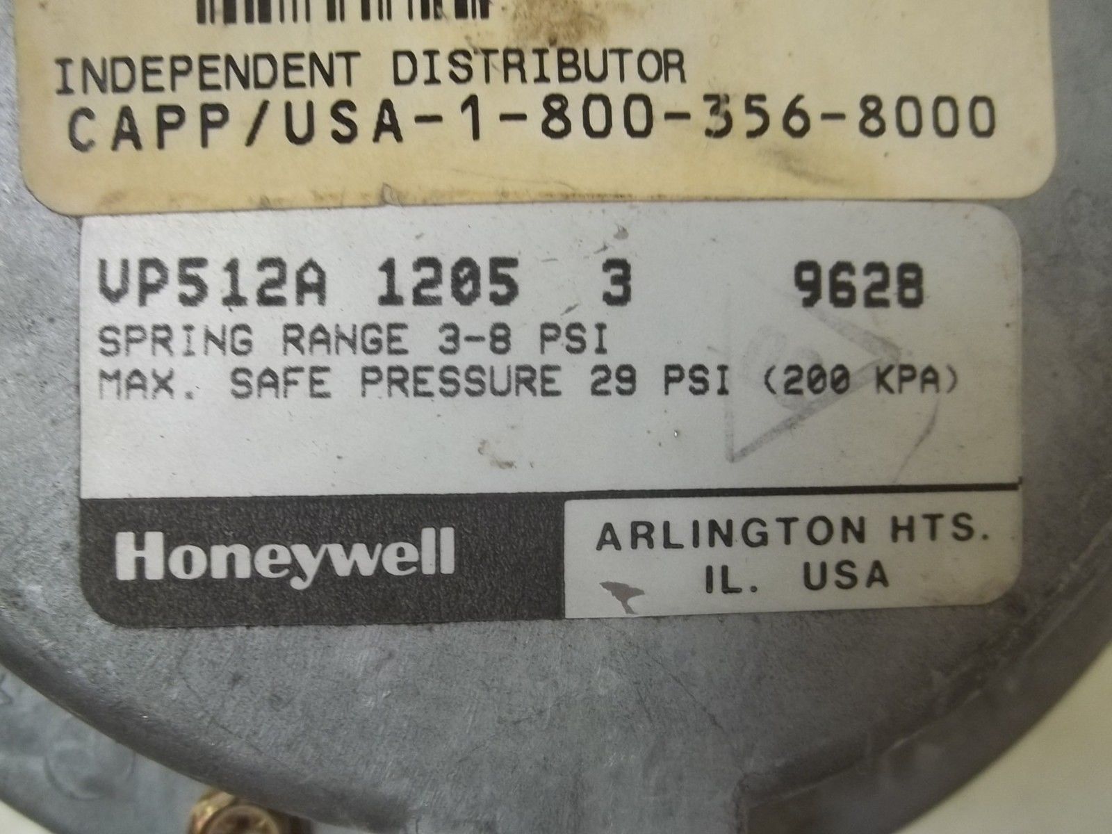 HONEYWELL VP512A12053 3-8PSI UNMP