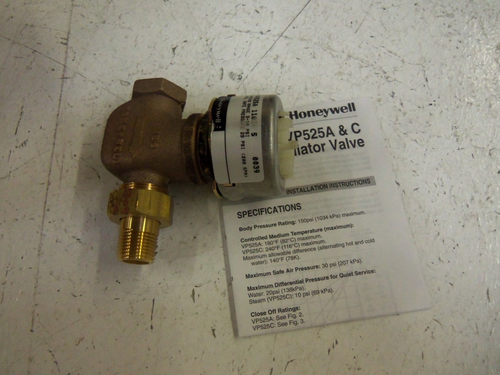 HONEYWELL VP525A11015 RADIATOR VALVE NSMP