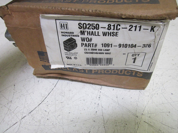 HOWARD S0250-81C-211-1K BALLAST *NEW IN BOX*