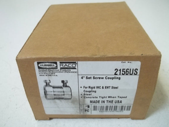 HUBBELL 2156US 4" SET SCREW COUPLING *NEW IN BOX*
